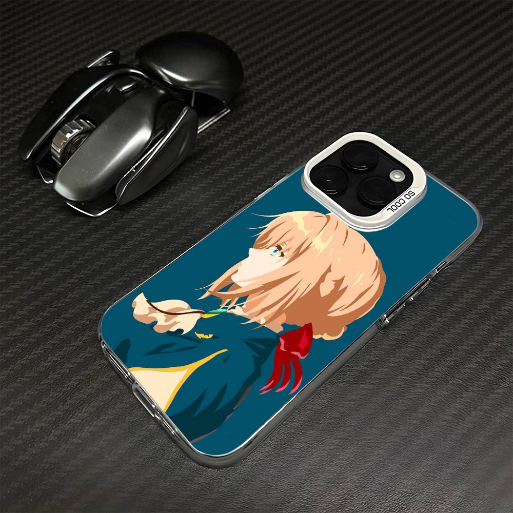 V-Violet Evergarden Phone Case For iPhone17,16,15,14,13,12,11 Plus,Pro Max White Matte Shockproof Cover