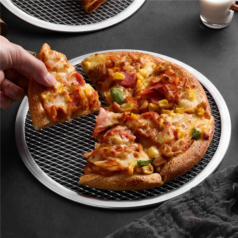 2Pcs 13Inch Aluminum Seamless Rim Pizza Baking Screen - Perfect Crisp, Enhanced Airflow