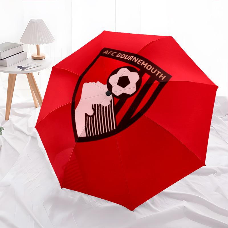 

AFC Bournemouth pattern, automatic folding umbrella, portable and foldable design, 8 ribs, a Christmas or birthday gift.