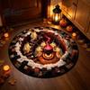 Ghost Pattern Carpet with Spooky Rug Halloween Staircase Area 3D Haunted Stair Round Theme Floor