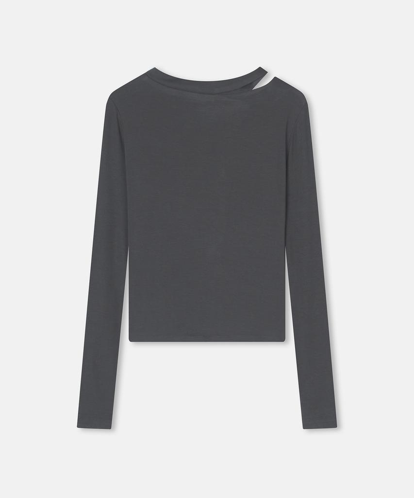 Etre Au Sommet Cut-Out Rib Cardigan (Charcoal)