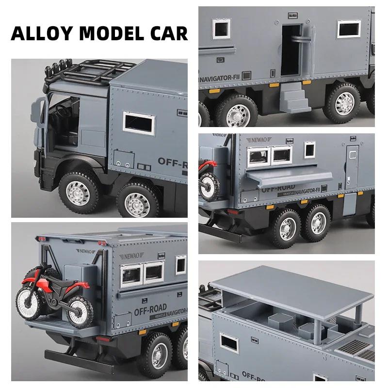 Nový 1/24 NOMADISMs Arocs Unimog Slitinový Obytný vůz Model Cestovního vozu Kovový Odlévaný Hračka Terénní RV Vozidla Model Zvuk Světlo Dětský Dárek