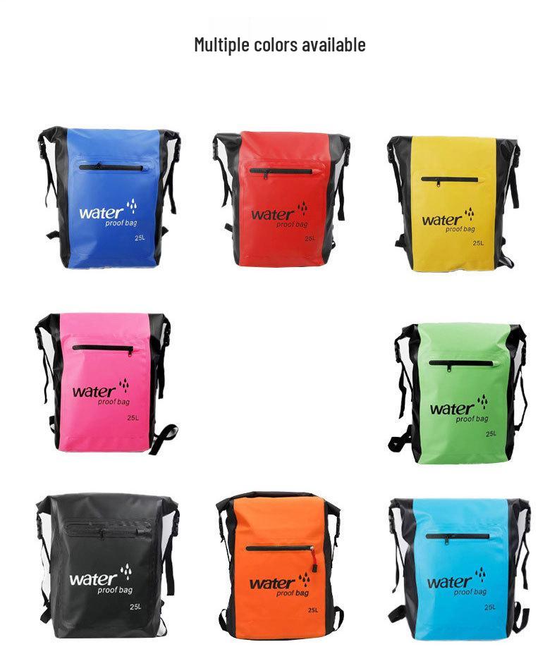 25L Waterproof Outdoor Mountaineering & Rafting Backpack - Wear-resistant PVC, Large Capacity