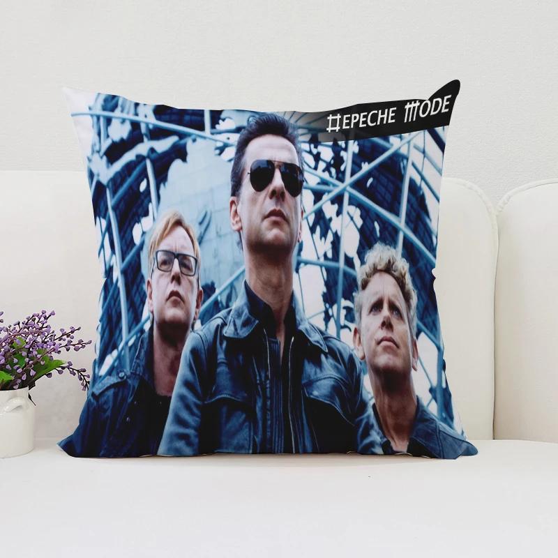 Wendbarer bedruckter Kissenbezug D-Depeche M-Mode Fan-Geschenk Zuhause Sofa Dekokissenbezug Stuhl Lendenkissen 40x40