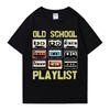 Cassette Tape Music Old School T-shirt Playlist Digital Tshirt Short Sleeve Round Neck Tee Shir