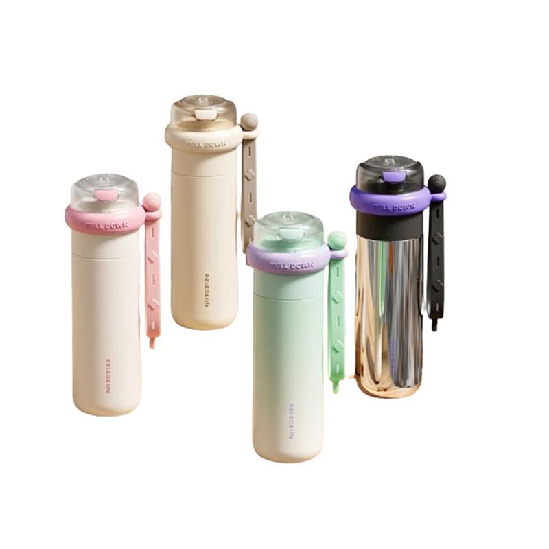 Wushengwu 316 Stainless Steel Insulated Water Bottle with Straw