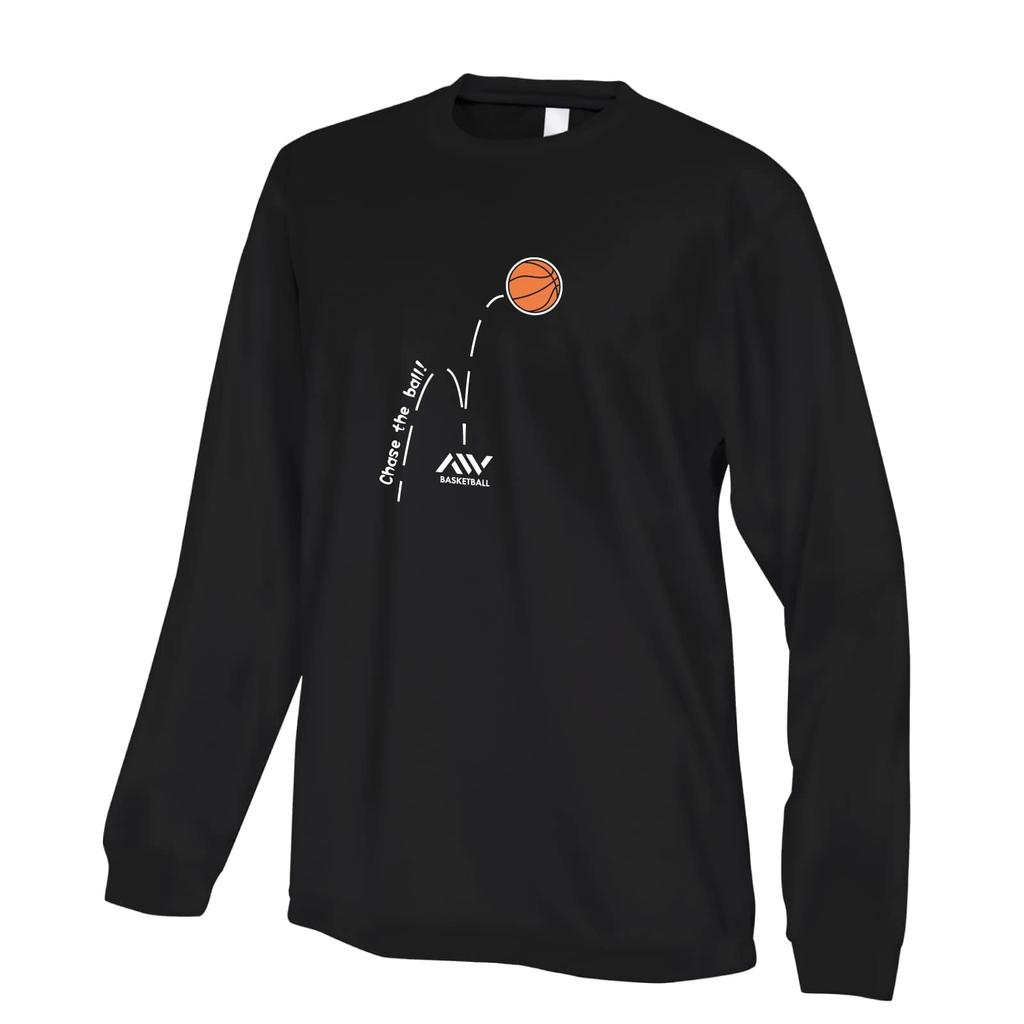 Artworks Skoube Chase the Ball Basketball Long Sleeve Long Dry Practice Size 3L T-Shirt, Wear, Black,