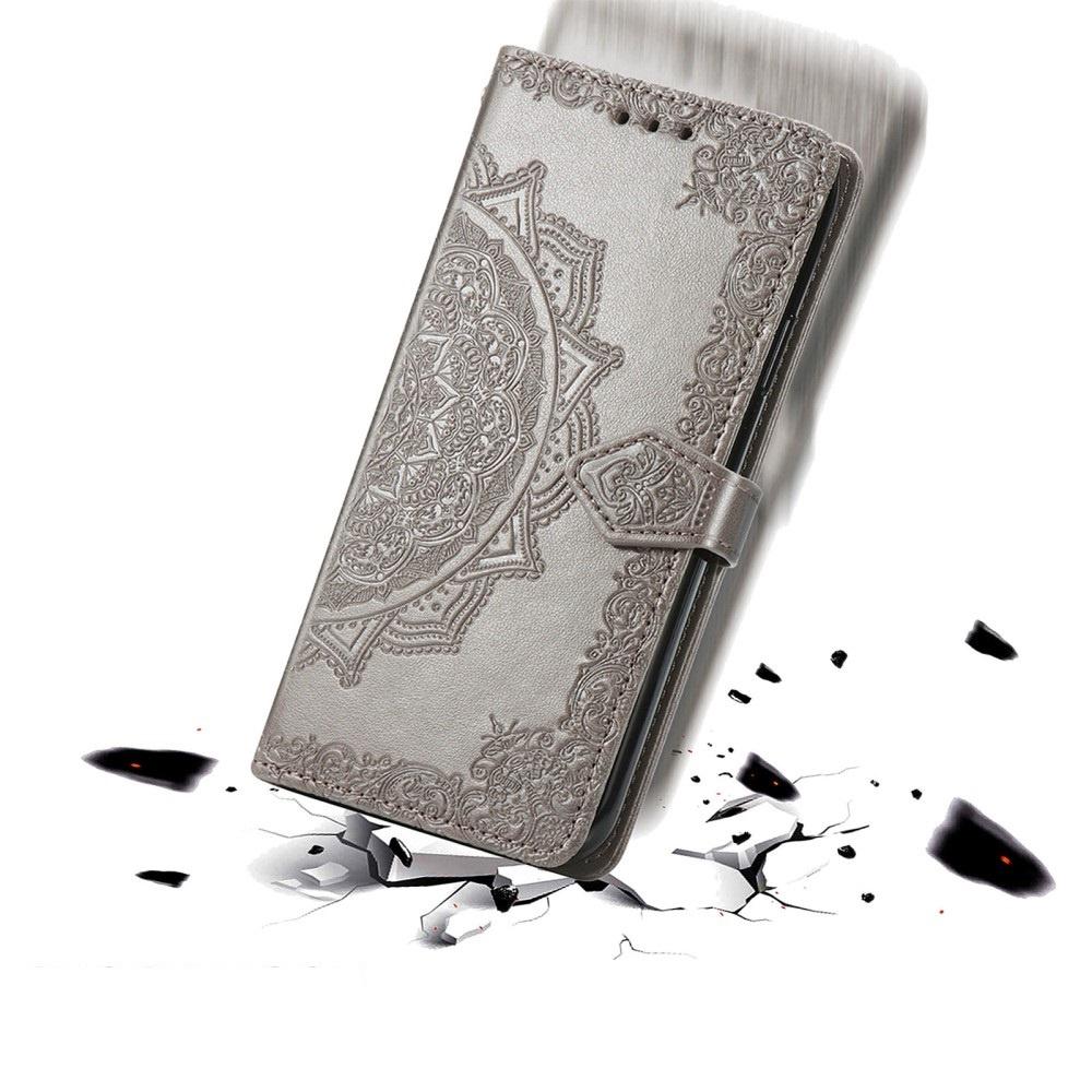 Flip Case for Motorola Moto E14, Mandala, Gray