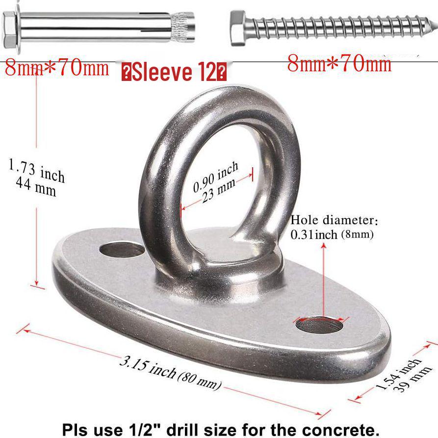 304 Stainless Steel Swing Hook & Rotating Plate for Hammock & Yoga Chair