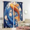 2pcs   2D FLAT PRINTING Curtains (Without Rod) YinYang Koi Chic Curtain Cloth Versatile 100% Polyester Curtains All Seasons