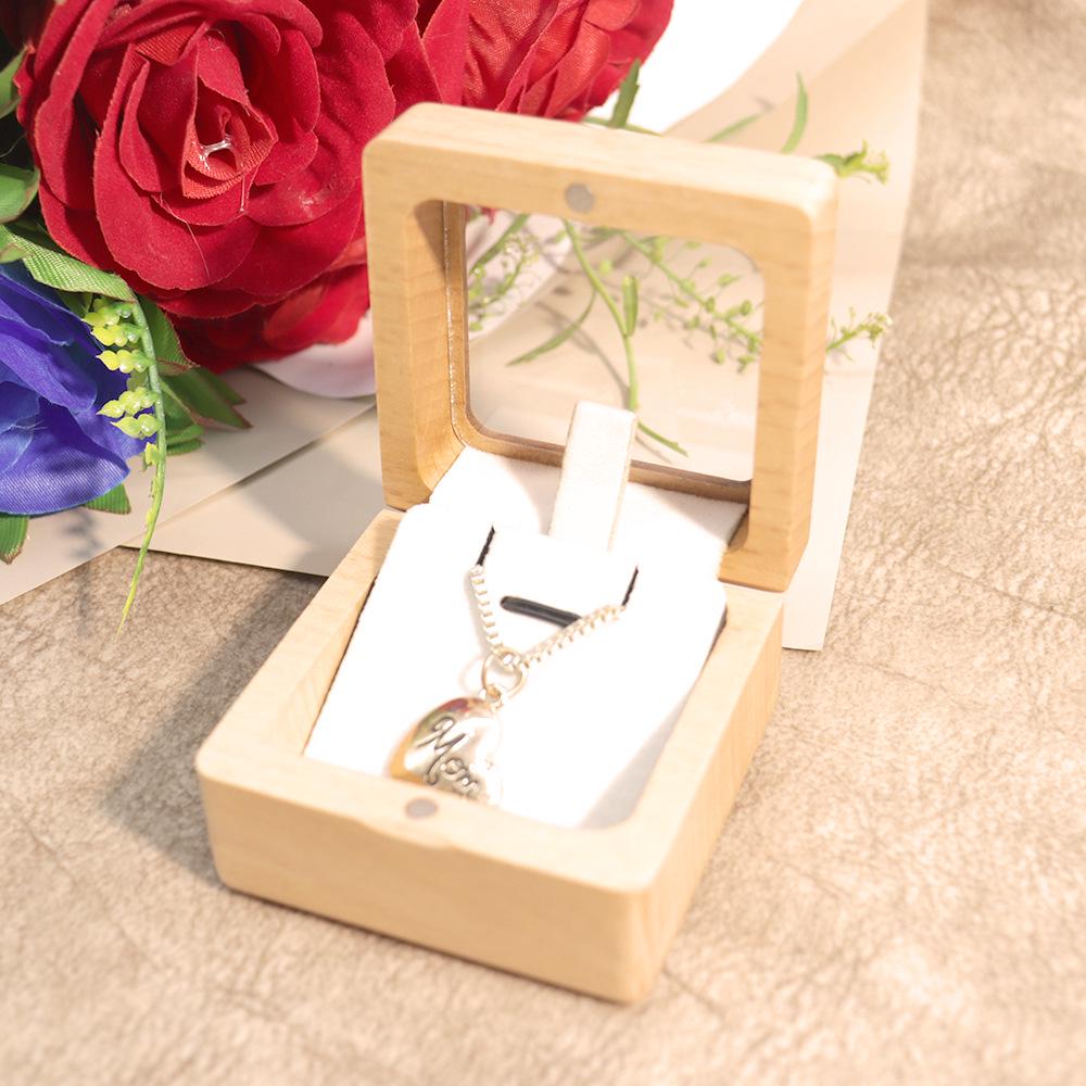 

Винтажная акриловая шкатулка для ожерелья с подвеской и закругленными углами - компактный резной дизайн для женщин