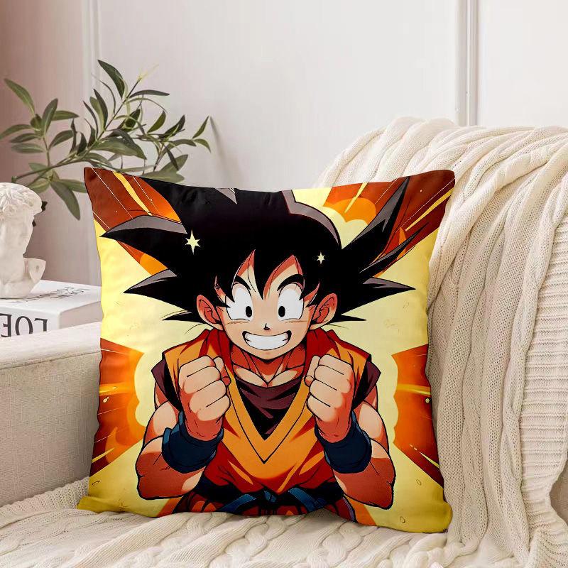 Kissenbezug mit Dragon Ball-Motiv und Cartoon-Print – Ein Traum für Anime-Fans! Anime-Accessoires und Deko-Geschenke