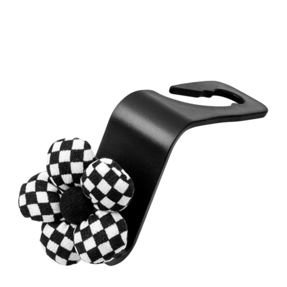 Car Seat Headrest Hanger Checkerboard Automotive Purse Holder Women Car Organizer Vehicle Organizing Hooks For Bags Umbrellas