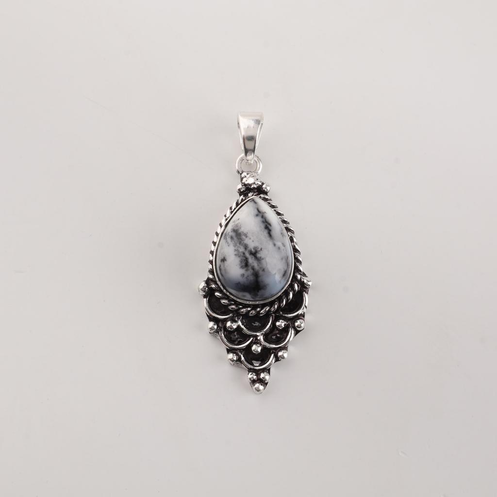 Dendritic Opal Gemstone 925 Sterling Silver Jewelry Pretty Pendant 1.5" For Her PP-70-28