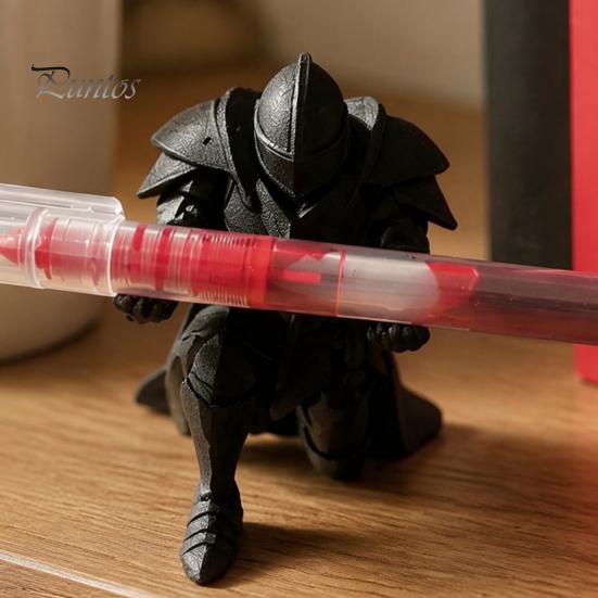 Stylish Desktop Pen Display 3D Printed Knight Holder, Medieval Armor Pencil Stand Figurine Organizer, Creative Ornament for Office Study Gaming Table
