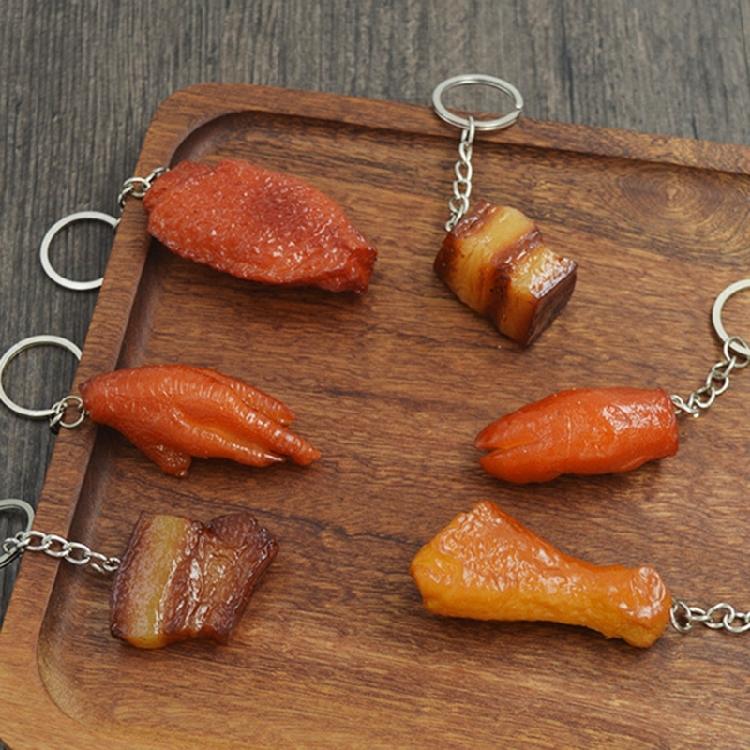 6 Pcs Chicken Wing Keyrings Decorative Keychain Car Key Chain Simulation Food Keychain Hanging Ornaments Bag Pendant