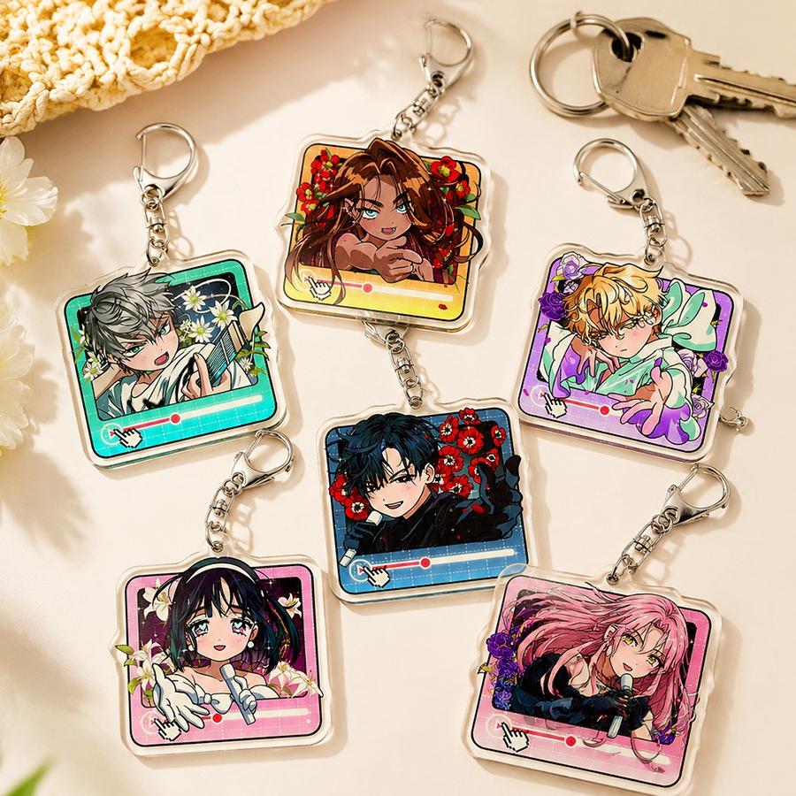 Alien Stage Acrylic Keychain Sua Mizi Till Anime-Related Keyring Couple Anime Character Otaku Goods Keychain Schoolbags Pendant