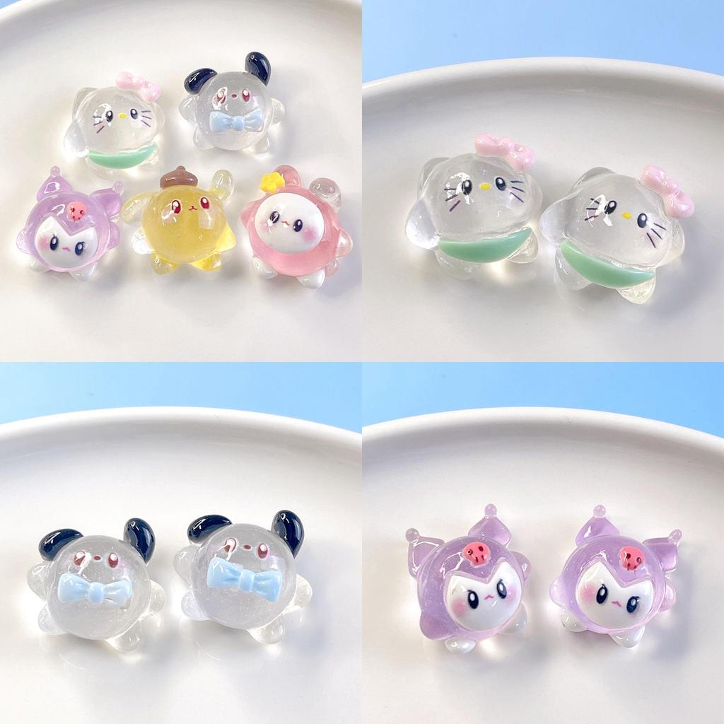 Entzückende Nachtleuchtende Cartoon-Resin-Accessoires der 4. Generation für DIY-Haarspangen und Handyhüllen