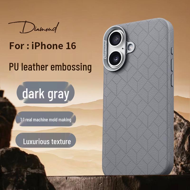 

iPhone 16 Pro Max Case: Embossed Plaid Pattern, Elegant & Simple, Full Coverage for Apple 15/16 Series iPhone 16