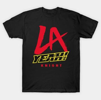 WWE Wrestling LA Knight Yeah Czarny T-shirt 2025