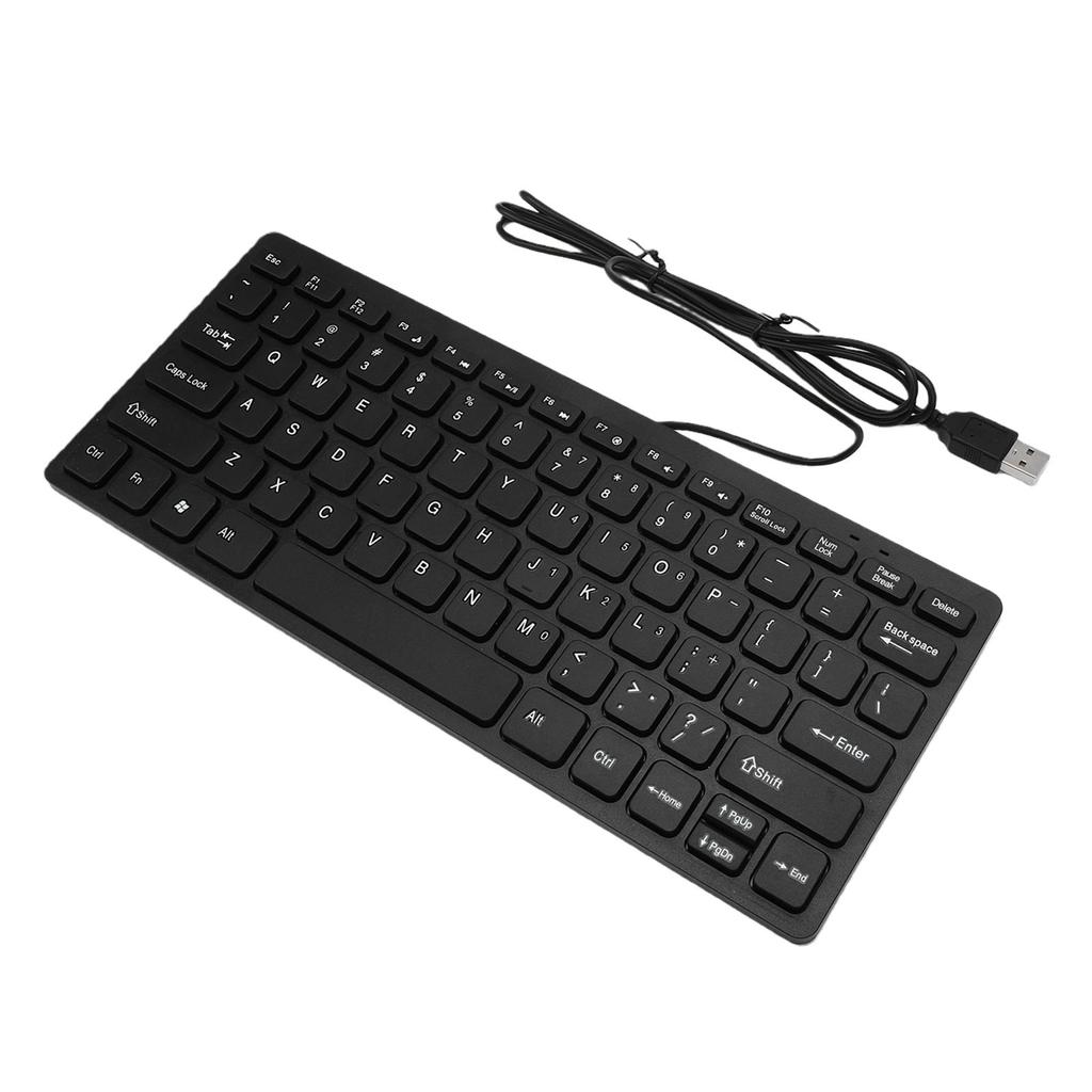 USB-Tastatur mit Kabel 78 Tasten Kompakte leise Tastatur für PC Laptop Tablets Desktop-Computer
