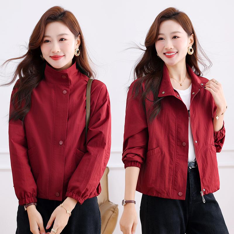 Повседневная куртка, Женская весенне-осенняя кардиган-куртка, Маленькая куртка, Рабочая куртка XXXXL красный