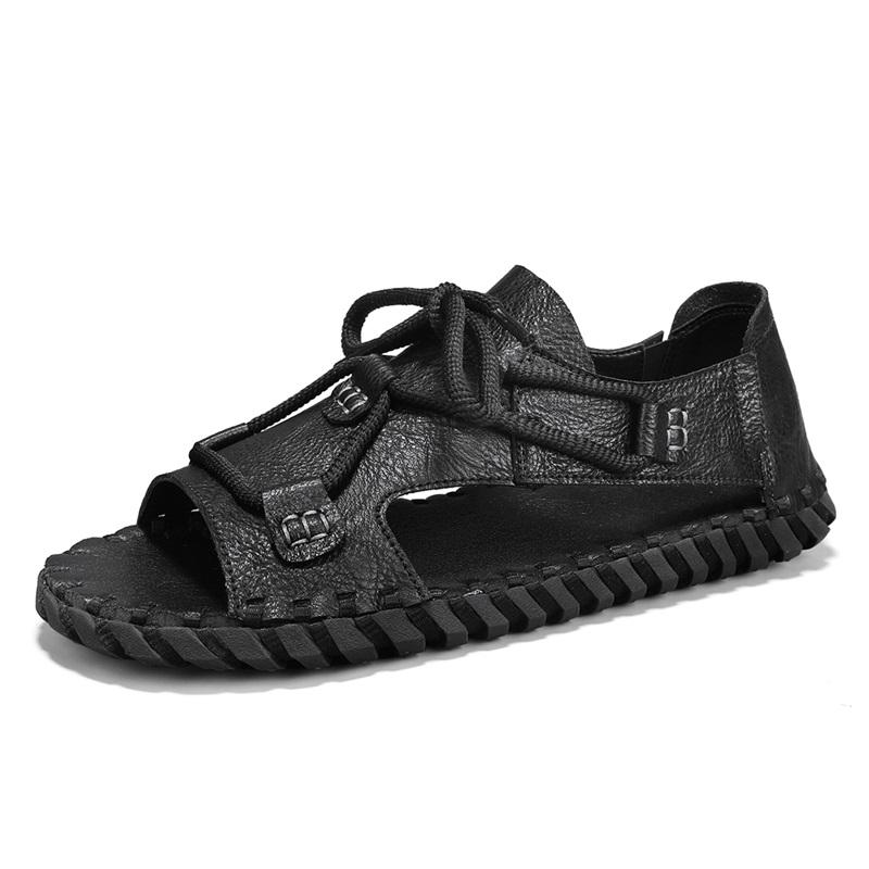 Fashion Men's Comfy Lightweight Sandals Fashion Mens Summer Outdoor Rome Flats Vintage Casual Buckle Sandals Male Open Toe Half Slipper