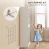 Multi-Storage Kitchen Cabinet, with Glass Doors - White Wood-Effect