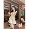Xiaoxiangfeng Polo Collar Dress, College Summer Design Sense, Niche Temperament, Waist and Thin A-word Short Skirt