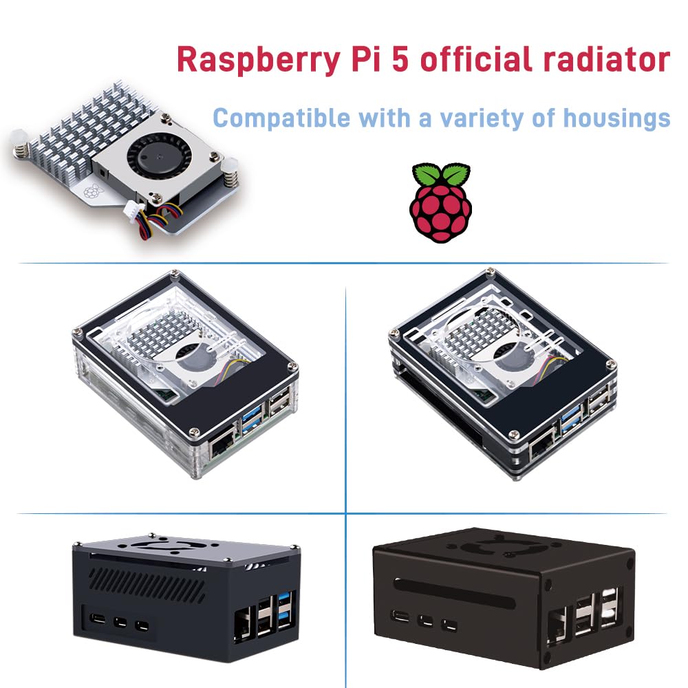 Official GeeekPi Raspberry Pi 5 Active Cooler, Official Pi 5 Active Cooler for Raspberry Pi 5 4GB/8GB, Radiator
