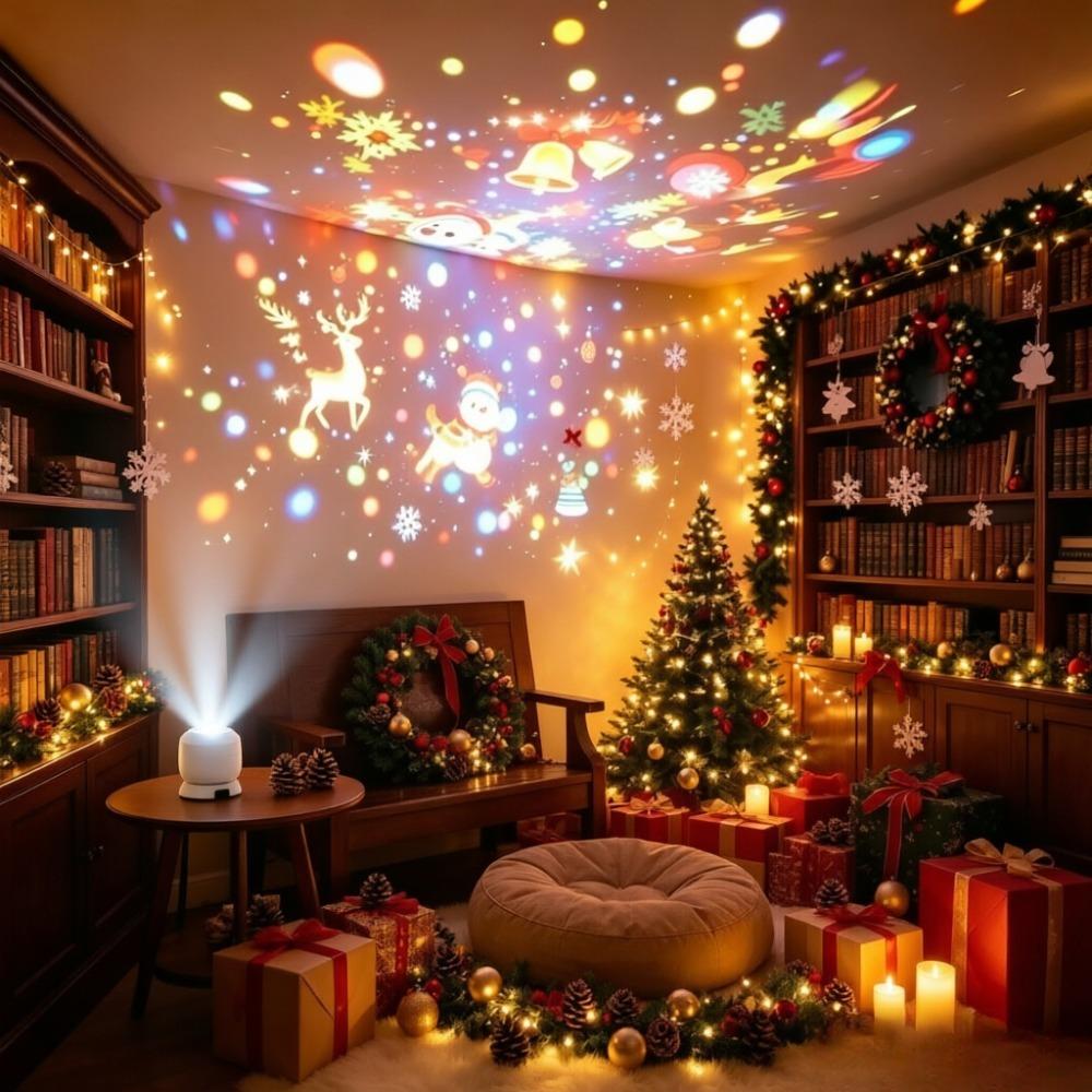 Rechargeable/Plug-in Christmas Projector Light Ocean Night Light  on Ceilings and Walls