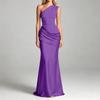 Elegante Abito Formale da Donna a Spalle Scoperte Lungo con Spacco Asimmetrico Bodycon Abito da Sera