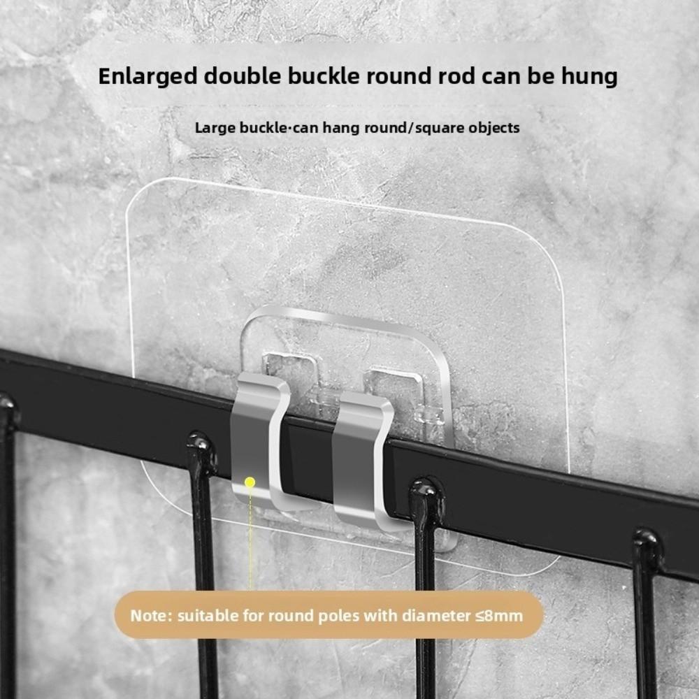 10KS Víceúčelový Silný Viskózový Tyčový Nosný Háček Průhledná Nálepka Závěsný Stojan Sponový Háček Nástěnný