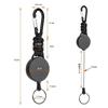 [Vencede] reel keychain Elastic reel type key reel With carabiner super lightweight For hanging name tags set of 4 black