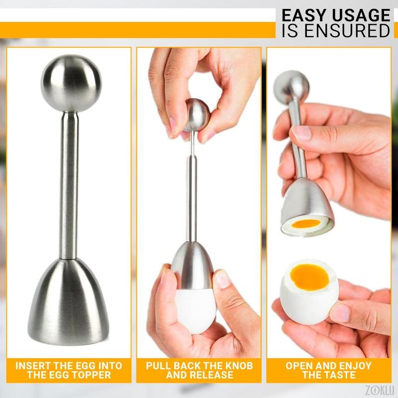 Stainless Steel Egg Opener Shell Opener Egg Head Eggshell Cutter Egg Cup Holder Multi-purpose Egg Tool Kitchen Gadgets 2