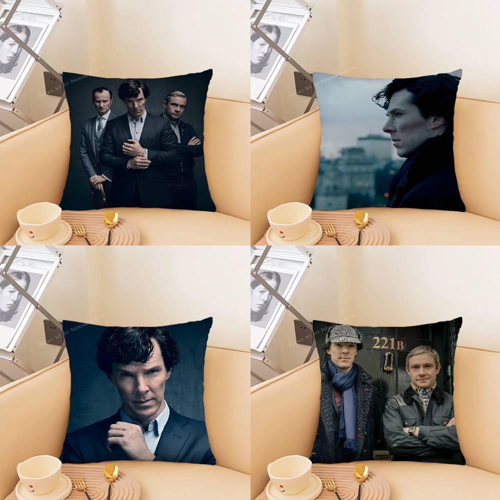 Pc Klassischer Detektivfilm SSherlock SStaffel Kissenbezug Mode Quadratischer Kissenbezug Schlafzimmer Sofa Raum Ins Dekoration Freizeit