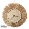 Silent Clock Rustic Non Ticking Wood Hand Woven Clock Decor for Living Room