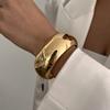 Vintage Exaggerated Punk Bangle Gold Color Geometric Bangle Trend Metal Bracelet  Steampunk Style