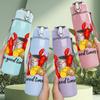 1PC Seafood Party Funny Print 750ml Color Plastic Sports Water Bottle Leakproof Flip Straw Lid Suitable for Sports Office Home Use