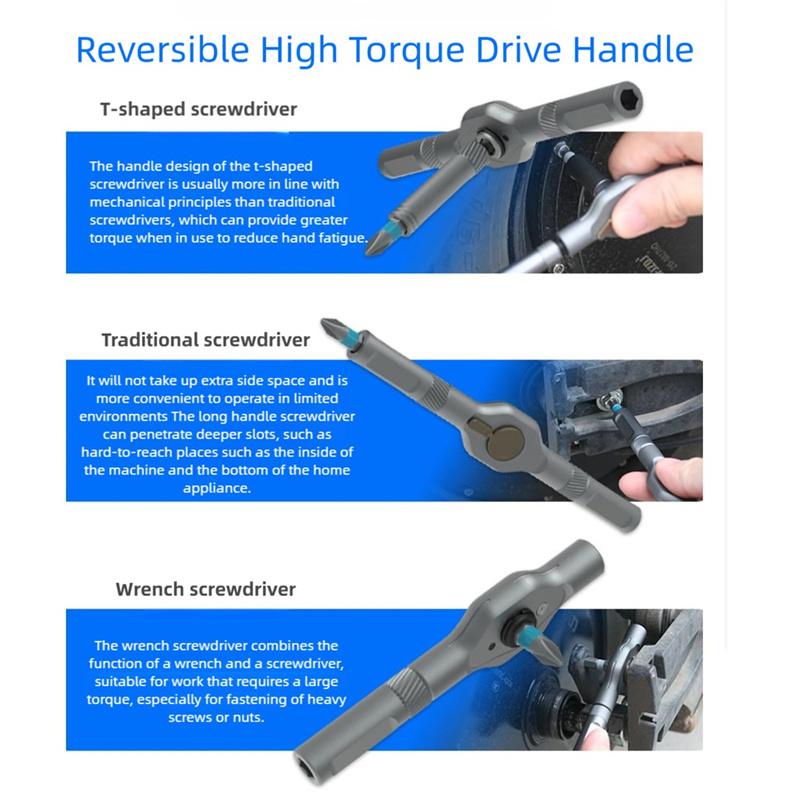 24 In 1 Magnetic Screwdriver Set Magnetic Compact and Portable Ratchet Screwdriver with Reversible High Torque Drive Handle