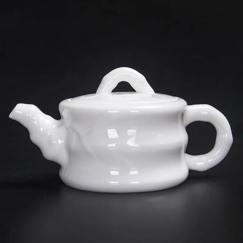 NLSLASI Chinese Handmade White Porcelain Teapot Ivory White Tea Pot Ceramics Teaware Tea Infuser Pu'er Oolong Tea Filter Kettle
