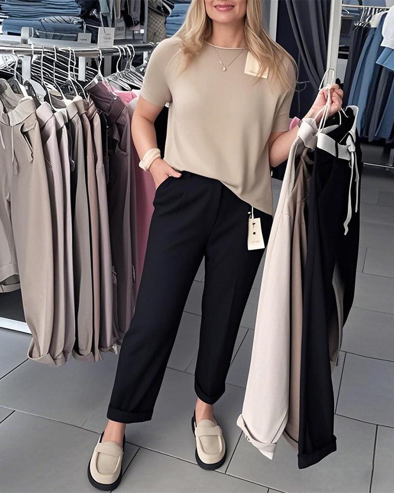 

2025 Современные брюки слим средней посадки в кросс-бордерном стиле XXL чёрный