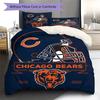 Set Biancheria da Letto con Fantasia Chicago Bears Copripiumino Federa Decorazione per la Casa Regalo (1 * copripiumino + 2 * federa, senza nucleo)