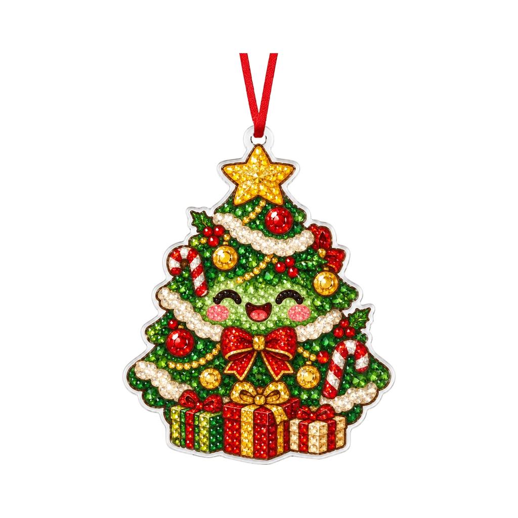 Christmas 2D Acrylic Hanging Ornament Cute Holiday Decoration for Kids