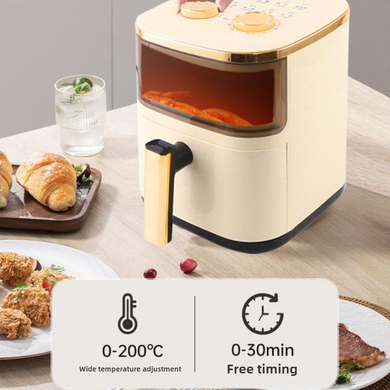 Friggitrice ad aria 1200W Grande capacità Domestica Visiva Intelligente Friggitrice Elettrica Multifunzionale Forno Elettrico Automatico