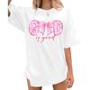 Women's T-shirt West Coast Letter Printed Top, Women's Short Sleeved T-shirt, Fashionable Street Wear, 100% Pure Cotton