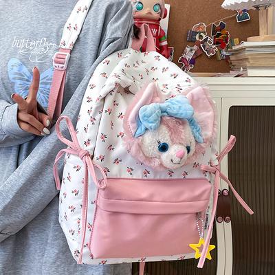 Small Schoolbag Female Student Oxford Cloth Small Cartoon Cute Backpack Girl Backpack College Students Travel Bag.