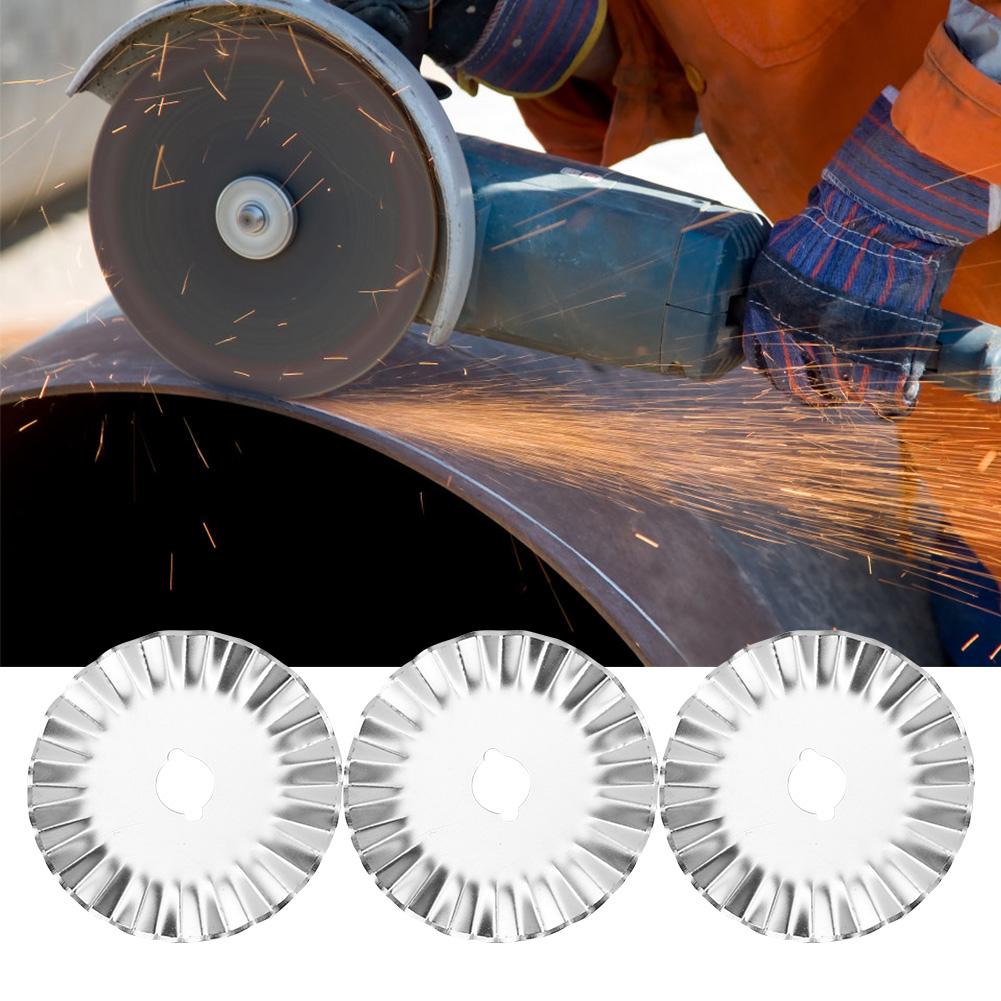 5 ST 45 mm Vågig Roterande Skärklinga för Patchwork Läder Tyg Pappersskärning