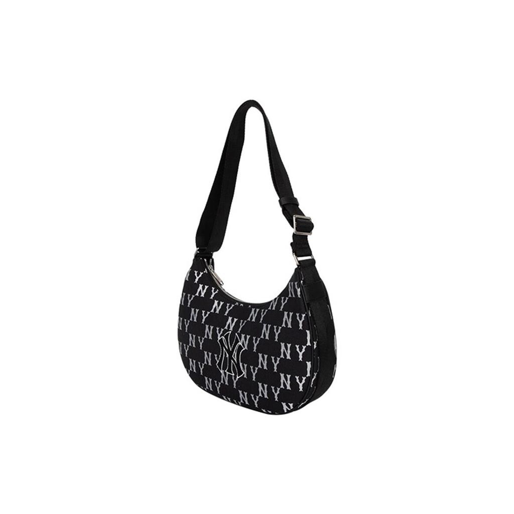 New MLB SS23 New York Yankees Denim Dumpling Bag, Shoulder Bag, Handbag Regular Women's Black 3ABQL023N-50BKS