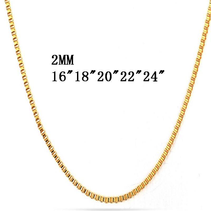 Korean Style 2MM Box Chain Necklace - Women's Simple Clavicle Chain, No Pendant, Short Necklace